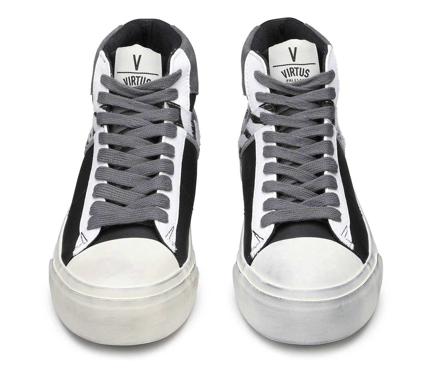 Rubby Mid Leather/suede black/dk. grey-zebra