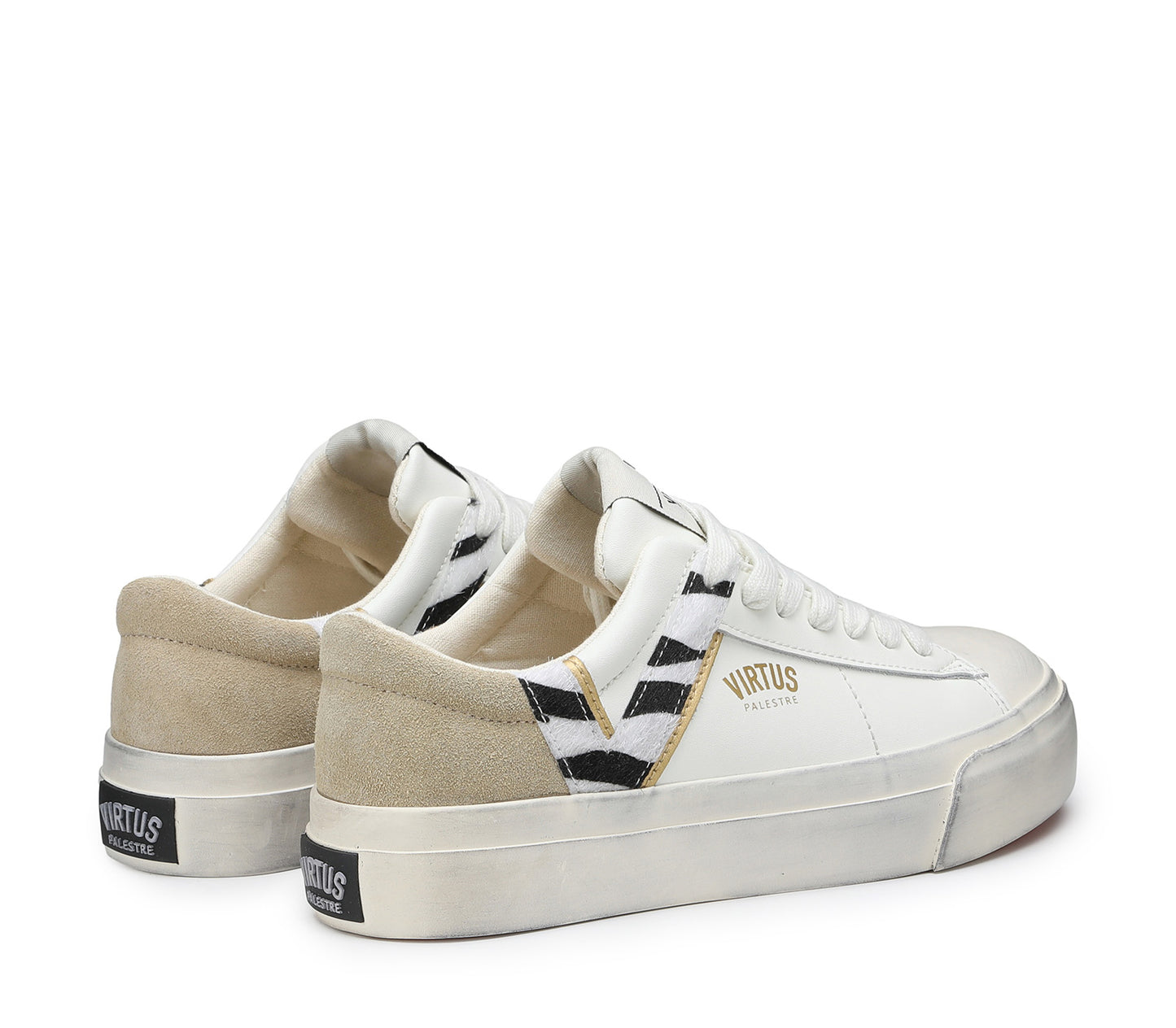 Rubby Low Leather/suede off white/sand-zebra