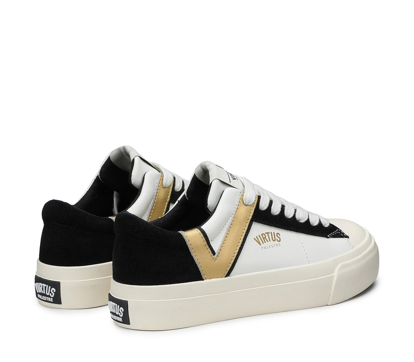 Rubby Low Leather/suede off white/black-gold