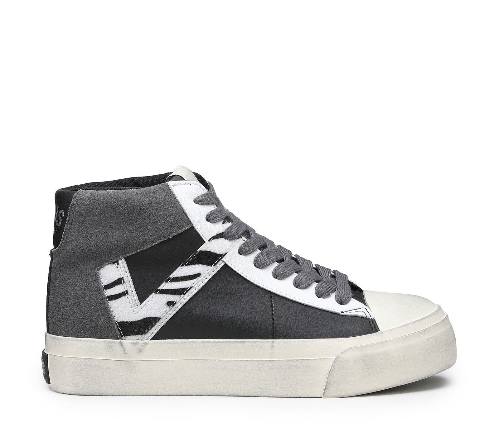 VIRTUS PALESTRE Rubby Mid Leather/suede black/dk. grey-zebra