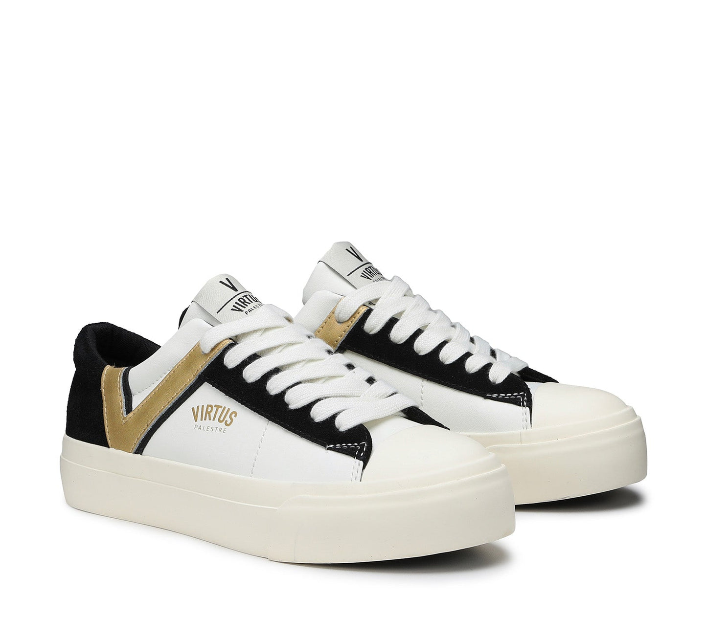 Rubby Low Leather/suede off white/black-gold